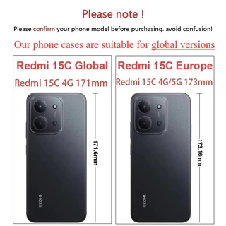 สําหรับ Redmi หมายเหตุ 15 Pro + 5G Redmi A7 Pro Redmi 15 15C 15A Turbo 5 Max เคสโทรศัพท์กันกระแทกสีทึบปลอกซิลิโคน Soft TPU ฝาหลัง