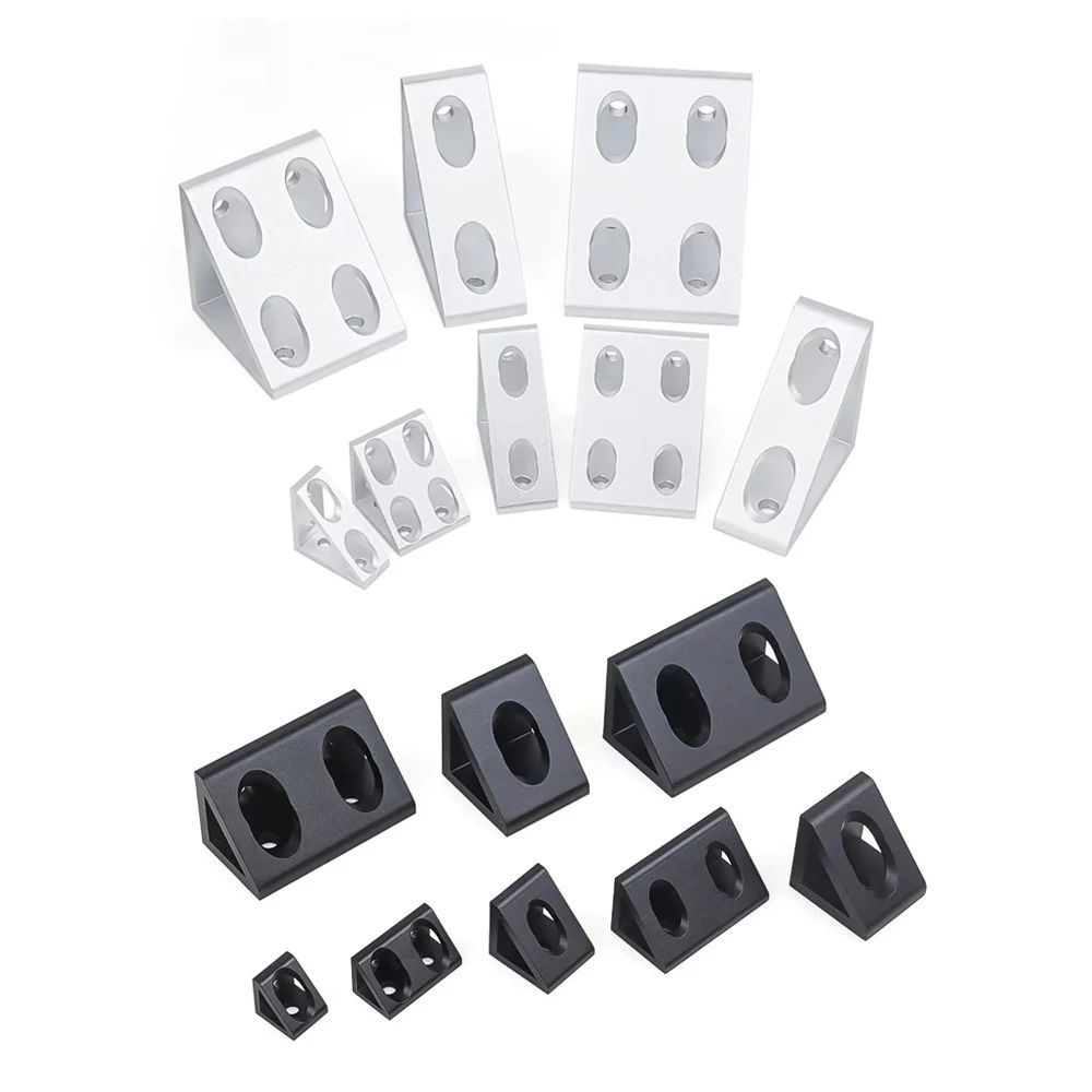 อลูมิเนียมโปรไฟล์ 90 องศาบล็อกสามเหลี่ยม Connector Bracket สําหรับ 2020 2040 3030 4040 4080 series V