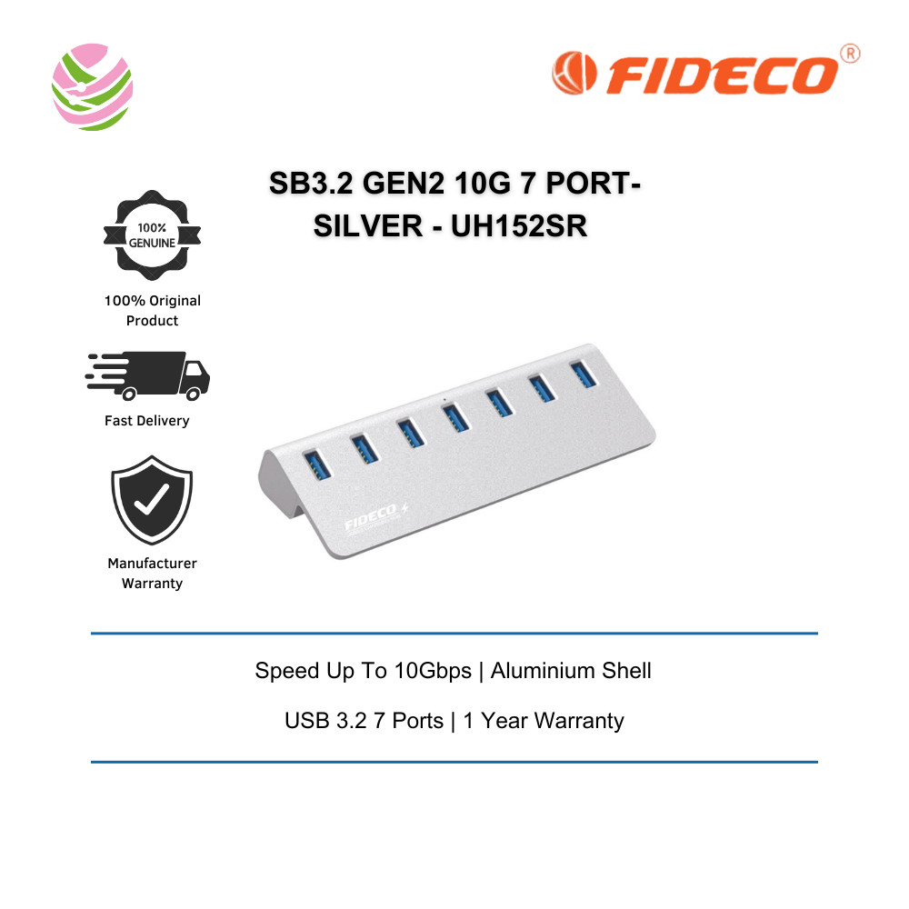 FIDECO(H718S พร้อมพลังงาน)-USB3.2 GEN2 10G 7 PORT - UH152SR