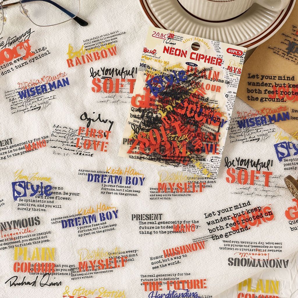 40 pcs สติกเกอร์คําคมสมุดภาพชุดอุปกรณ์สติกเกอร์คําสําหรับ Journaling การ์ดทํา Vision Board สําหรับผู