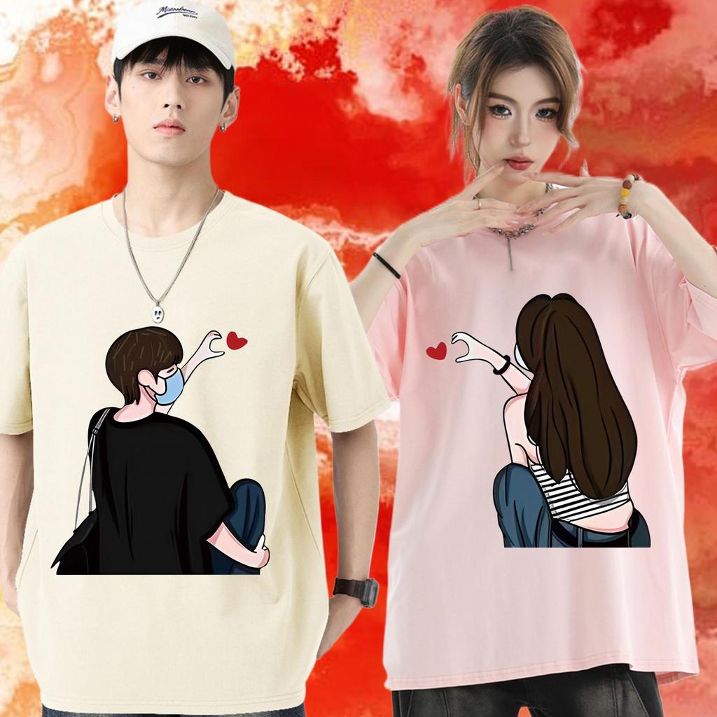 【Heat COD】เสื้อยืดคู่รัก ดีไซน์ Matching สไตล์เรียบง่าย