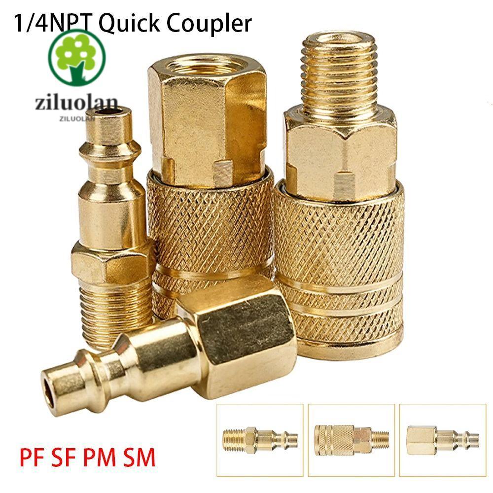 Ziluolan 1 ชิ้น Quick Coupler เครื่องมือ, Quick Release Compressor Connector เครื่องมือ 1/4 "NPT, ทนทาน Air Line ข้อต่ออะแดปเตอร์ Hardening ท่อเหล็ก