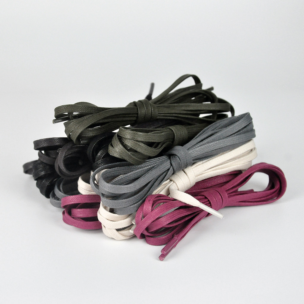 เชือกรองเท้ากลม สายเชือกรองเท้า GRE Cargo Boots sanders Alden Shoelaces Retro Army Green Cotton Rope