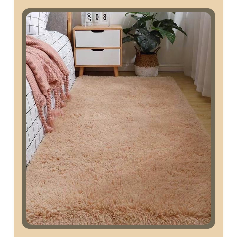 OTA พรม 80X160CMพรมห้องนอน พรมขาวล้วน พรมห้องนั่งเล่น พรมขนมิ้งค์ มีหลายขนาด ขนนิ่ม พรหมปูพื้น ตกแต่งสวย ทำความสะอาดง่าย