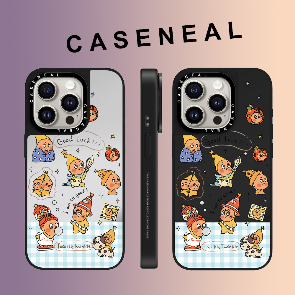 CASENEAL การ์ตูนสนุก Star People กระจกใบหน้าโปร่งใสเคสโทรศัพท์สําหรับ iPhone 17 Pro Max 16 ProMax 15Pro 14 Plus 13 12 11 โทรศัพท์กันกระแทกขอบนุ่มฮาร์ดป้องกันกรณี