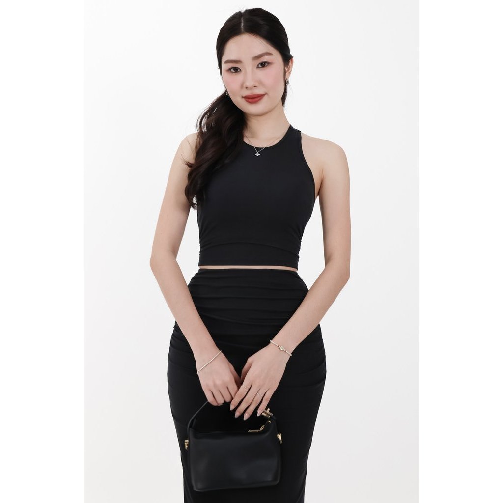 เสื้อหลัง Corina Co-ord Racer สีดํา