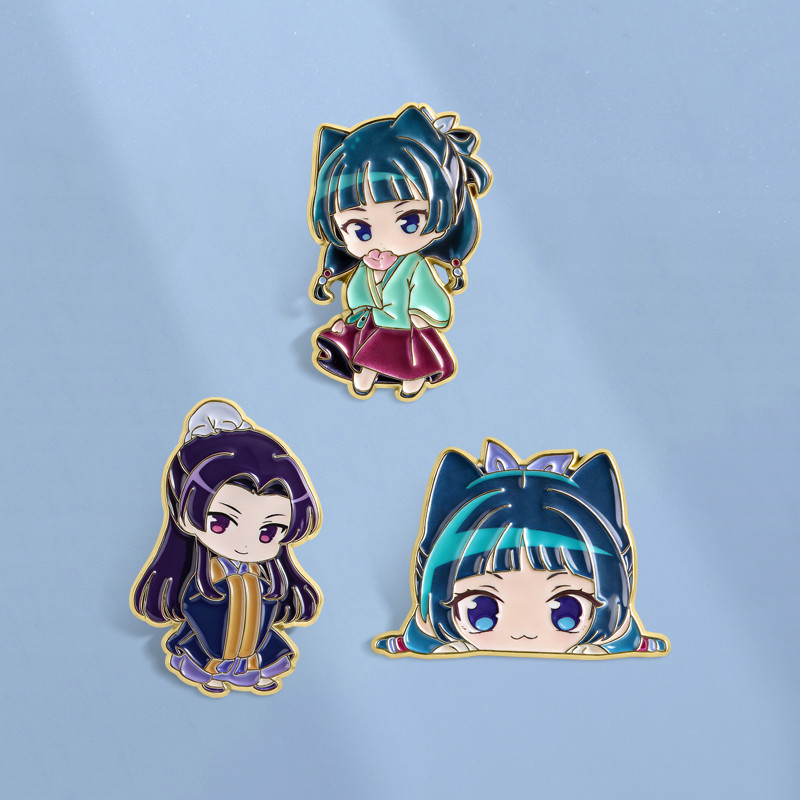 พินเคลือบ AniDiaries Maomao Chibi พร้อมเข็มกลัดและป้ายกระเป๋า ของขวัญสำหรับเพื่อน