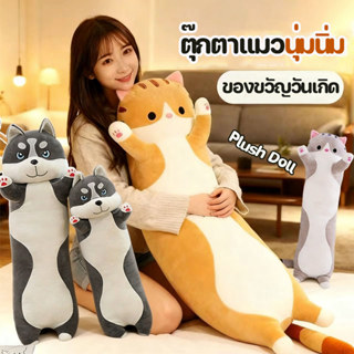 ตุ๊กตาแมวนุ่มนิ่ม Plush Doll หมอนข้างแมวน่ารั 50/70/90/110/1…