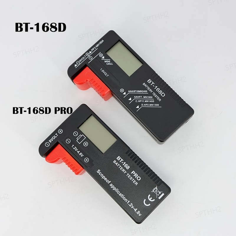 2 ประเภท BT168D/BT168 Pro เครื่องทดสอบความจุแบตเตอรี่ดิจิตอล LCD BT-168D Checker สําหรับ 9V 1.5V AA 