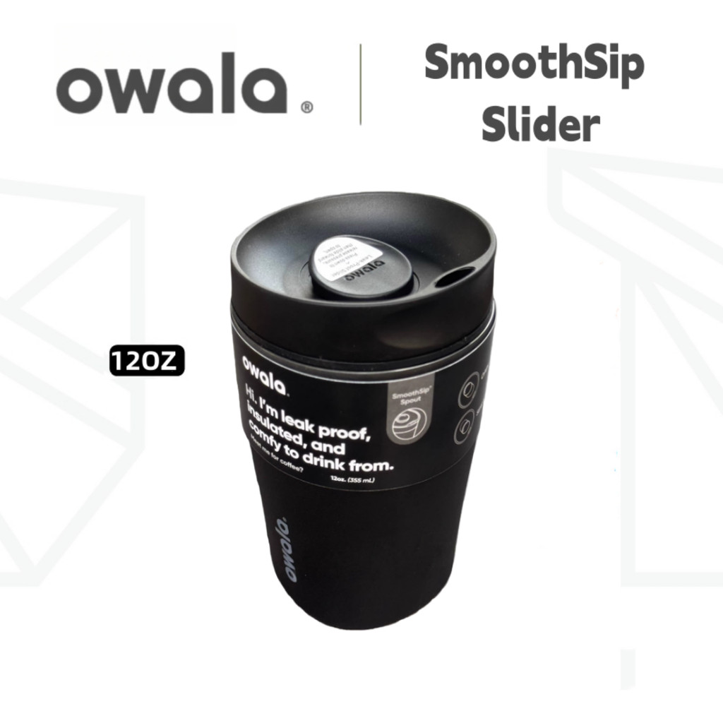 แก้วกาแฟหุ้มฉนวน Owala 12oz/20oz, แก้วเดินทางร้อนและเย็น, ถ้วยสแตนเลสแบบใช้ซ้ําได้พร้อมสไลเดอร์ปลายเรียบ – ปลอดสาร BPA