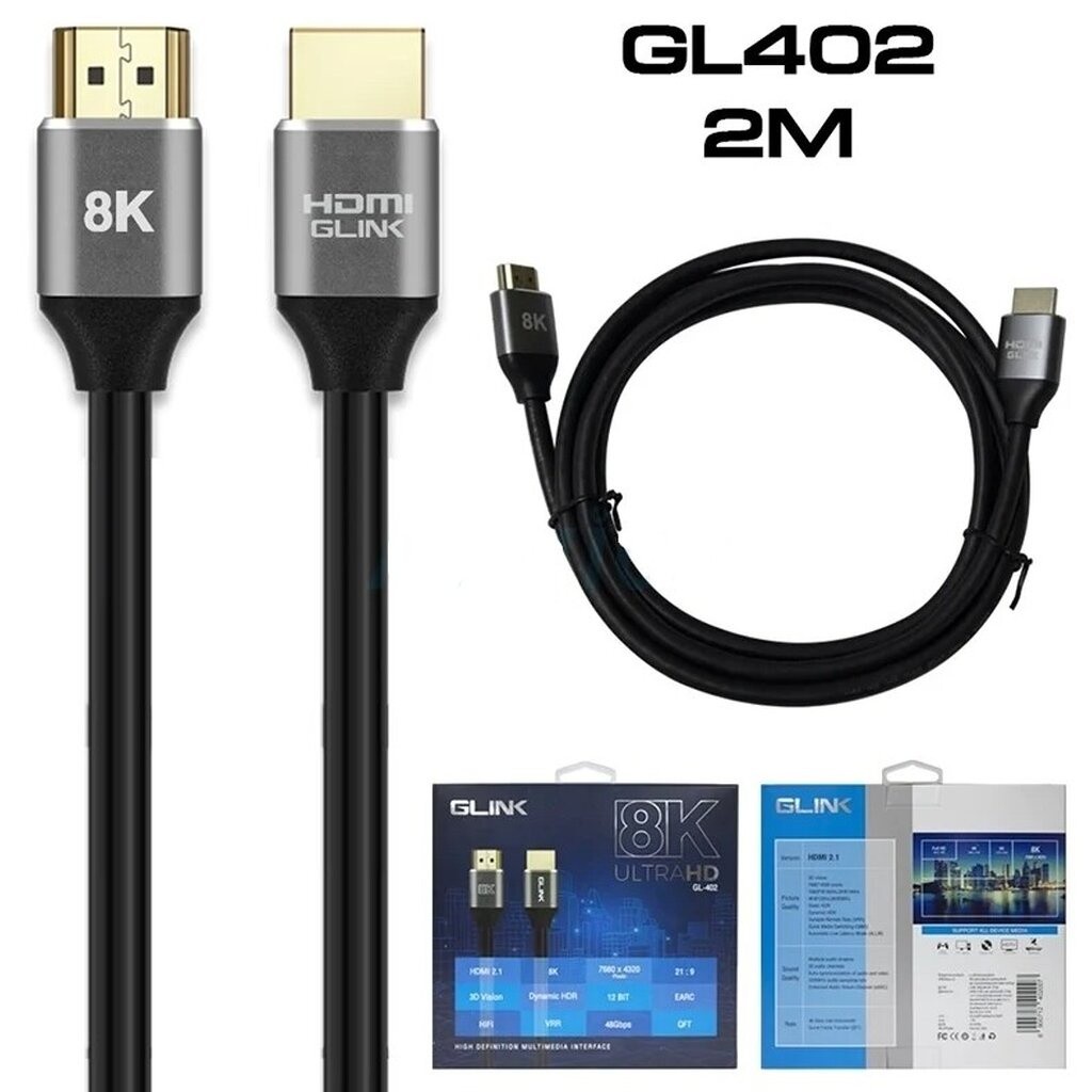 Cable HDMI 8K M/M (2M) V.2.1 'GLINK' GL402