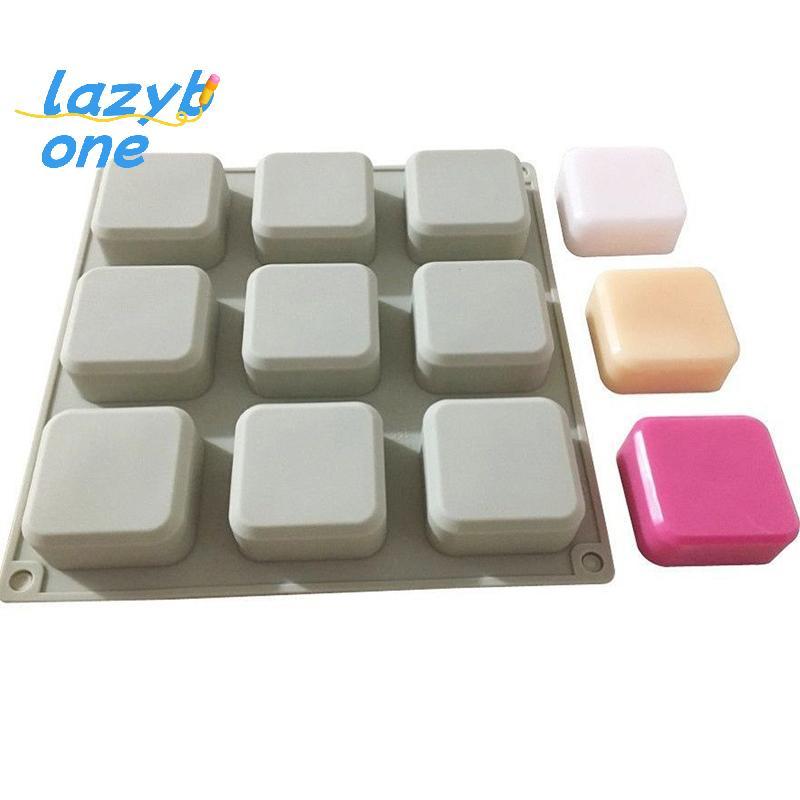 LZ-t] 9 Cavity สบู่แม่พิมพ์ซิลิโคนสําหรับทําสบู่แฮนด์เมดโลชั่นบาร์สแควร์สี่เหลี่ยมผืนผ้าReusableซิลิโคนสบู่ทําแม่พิมพ์ [ใหม่]