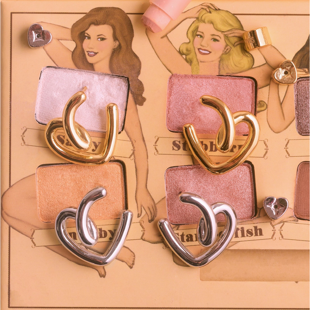 YVIS Heart Memo Stud Brass Earring - Doodle Collection