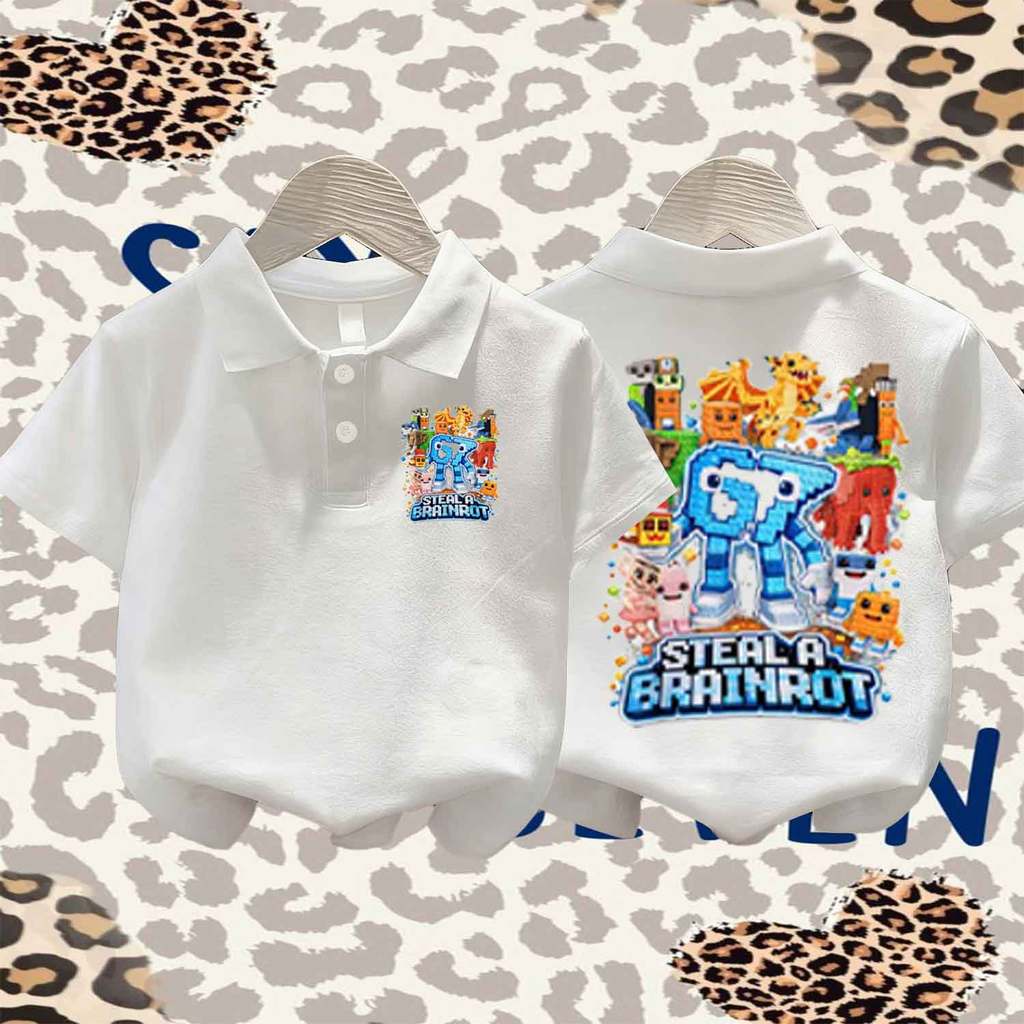 Roblox Game Style 67 Six Seven Kids Polo Shirt Short Sleeve Top