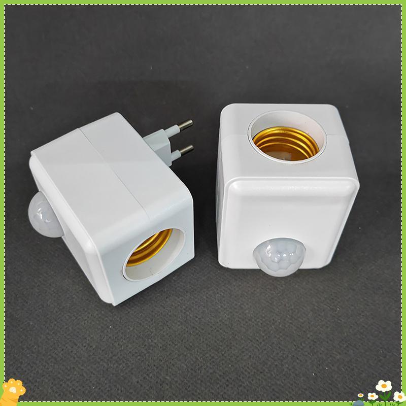 [JL] AC110-240V ติดผนัง LED เซ็นเซอร์อินฟราเรดมนุษย์ผู้ถือโคมไฟอัจฉริยะ Delay E27 สกรูพอร์ตเซ็นเซอร์อะแดปเตอร์โคมไฟ