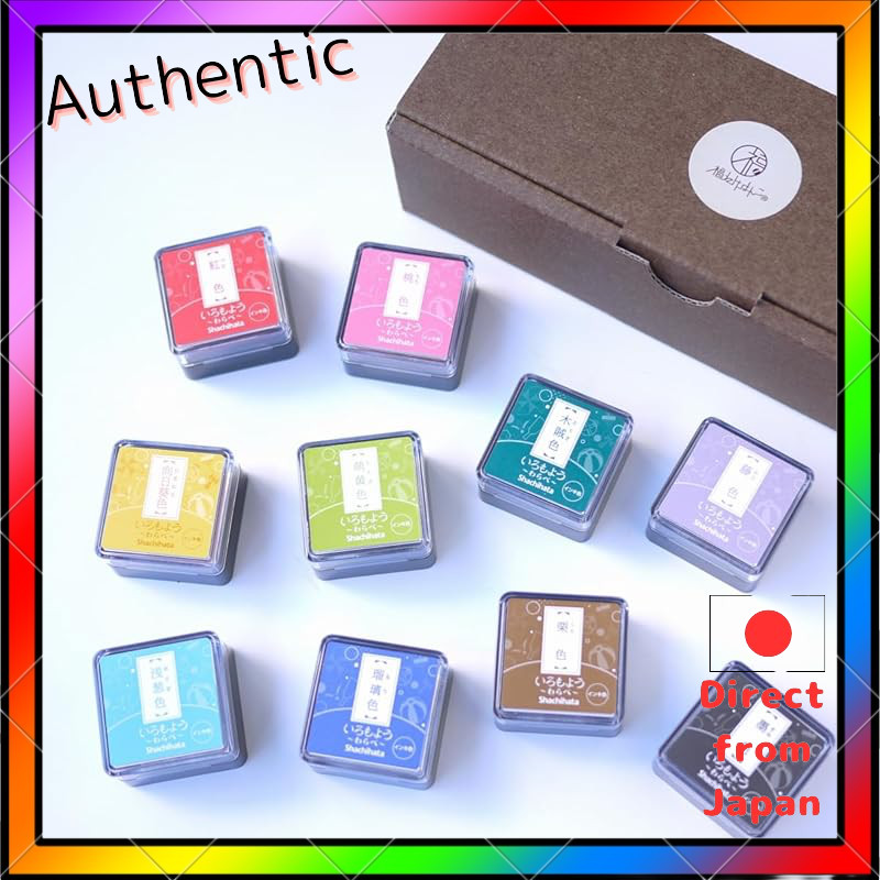 "Iro Moyou Warabe Mini 10-Color Set Stamp Pad Ink Stamp Pad with Original Box"