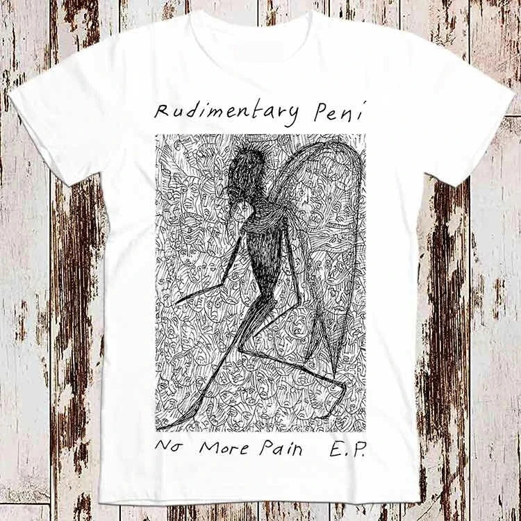 Rudementary Peni No More Pain Ep Limited Edition T เสื้อผู้ชายและผู้หญิงเดียวกันลูกเรือคอผ้าฝ้ายเสื้