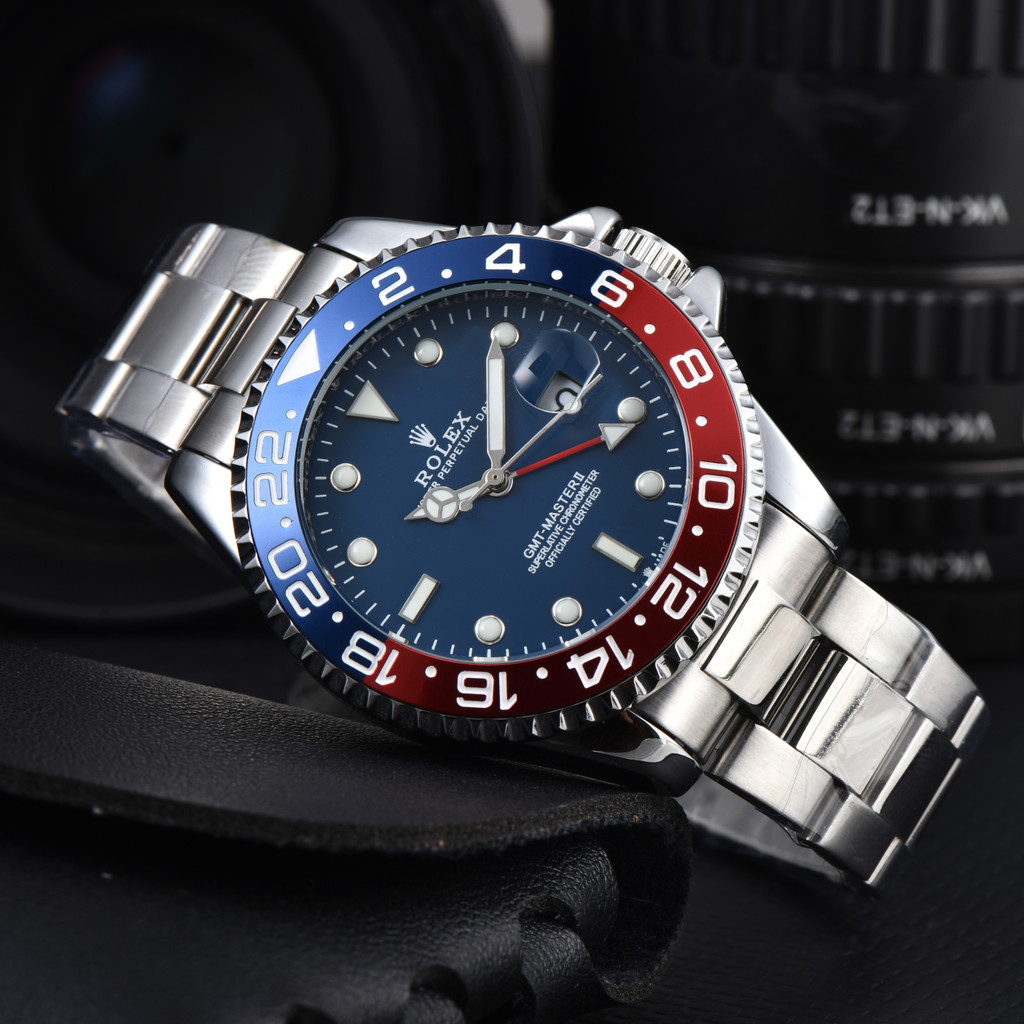 Classic R Submariner GMT-Master Man นาฬิกาธุรกิจสแตนเลสฟังก์ชั่นเต็มรูปแบบ Quarz Chronograph Luminous นาฬิกาข้อมือ