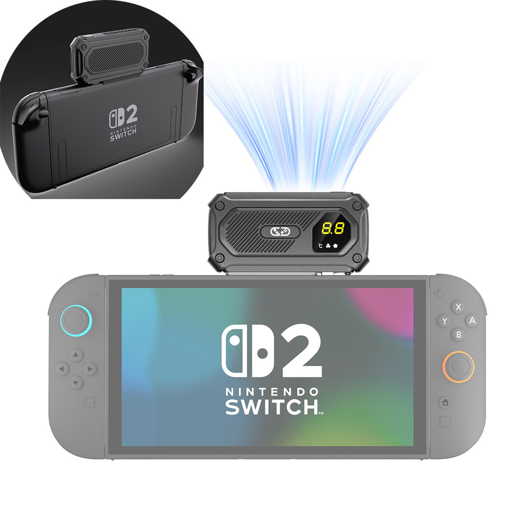 พัดลมระบายความร้อนสําหรับ Nintendo Switch 2,Rapid Cooling,Two-Speed Adjustable,Real-Time Temperature Monitoring (เสียงลมบางในระหว่างการดําเนินงาน)