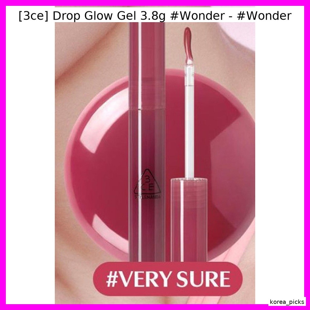 [3ce] Drop Glow Gel 3.8g  #Wonder - #Wonder / Korean Drop Glow Gel / Radiant Finish / ของแท้ 100% by