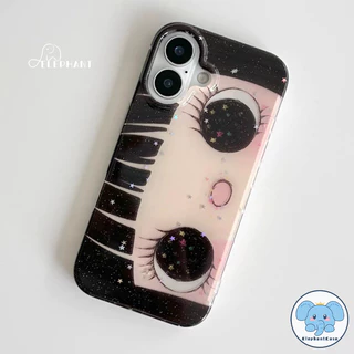 เคสไอโฟน17เคสผงกะพริบ ลายตาแคตรูนดาว น่ารัก2026 สำหรับ IPhone 17 AIR 13 15 16 12 11 14 Pro Max XR X XS 7 8 16 15 14 Plus