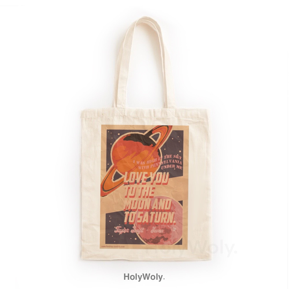 กระเป๋าผ้าใบ Holywolly Totebag Canvas Taylor Swift Motif (Unisex) ราคา ถูกที่สุด ดีลบีเคเค แกลเลอรีภาพที่ 4