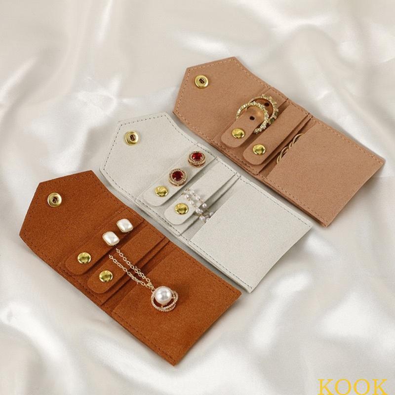 KOOK Jewelry Roll Bag Stylish Jewelry Case Travel Unique Jewelry Organizers Microfiber Texture for S
