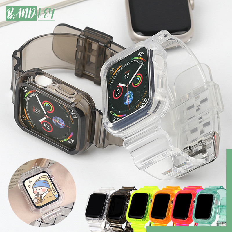 สายซิลิโคนพร้อมกรณี for IWatch Ultra 3 2 SE 3 2 Apple Watch Series 11 10 9 8 7 46 45 44 42 41 40 38 มม. – โปรปัง