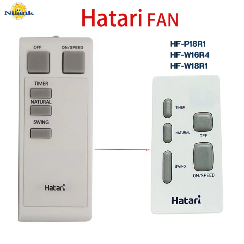 รีโมทพัดลม Hatari ,Remote Hatari เหมาะกับพัดลมประเภทติดผนังและตั้งพื้น