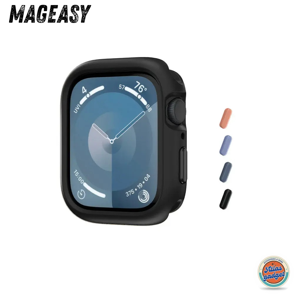 MAGEASY Skin Watch Case เคส Apple Watch พร้อมปุ่มเปลี่ยนสีได้ (4 ปุ่ม) สำหรับ Series 9/8/7/6/5/4/SE 