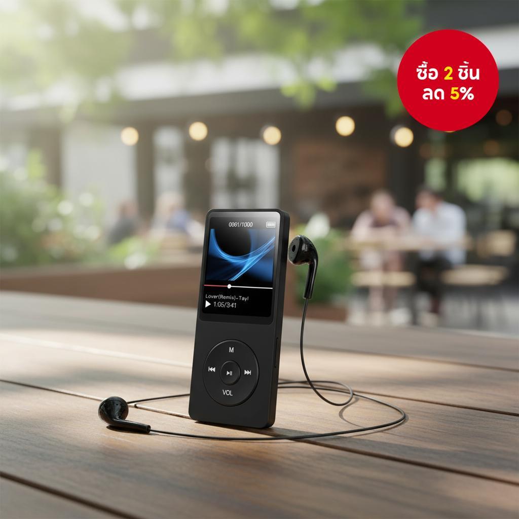 เครื่องเล่น MP3 แบบพกพาพร้อมหน้าจอ, รองรับ Bluetooth 128GB, วิทยุ FM Lossless, MP4/MP3 วอล์คแมน