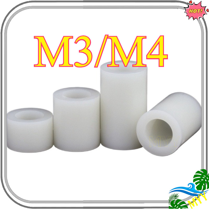 คอลัมน์แยก ABS สีขาว, คอลัมน์แยกฉนวน, คอลัมน์แผ่นพลาสติก 3mm4mm ผ่านคอลัมน์ปลอกไนลอน [MYYBHD]