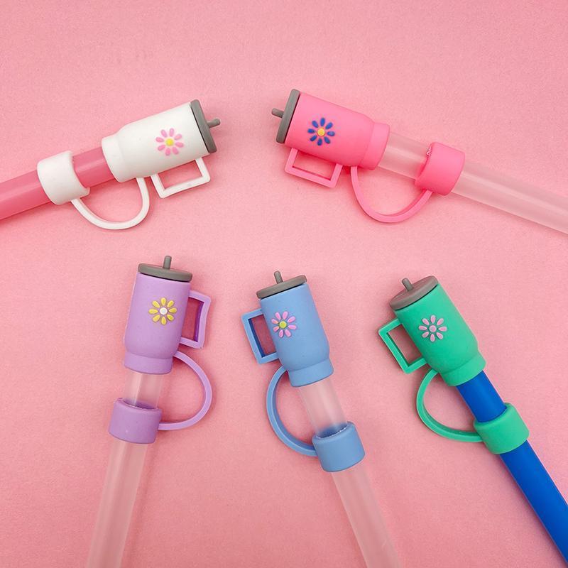 FLTH 1PC Creative ซิลิโคนฟางครอบคลุม 30 & 40Oz ถ้วย 10 มม.ฟาง Toppers นํากลับมาใช้ใหม่ฝุ่นฟางหมวก FLTH
