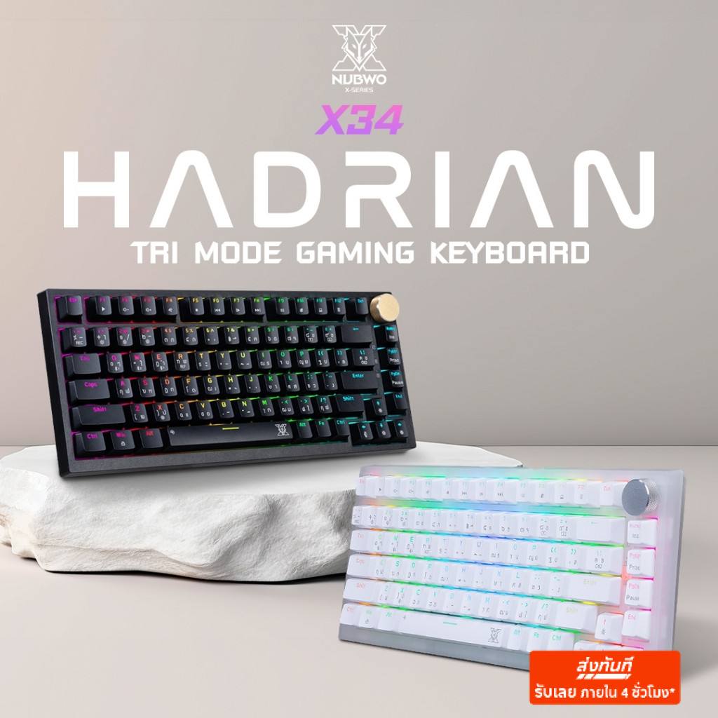 [กรุงเทพฯ ด่วน 4 ชั่วโมง] Nubwo Mechanical Wireless Gaming Keyboard คีย์บอร์ดเกมมิ่ง Full RGB เปลี่ย