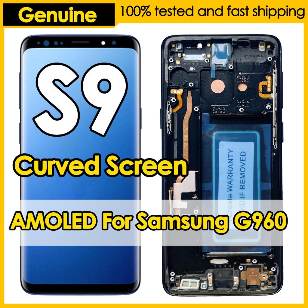 OEM AMOLED สําหรับ SAMSUNG Galaxy S9 G960N, G960F/DS,G960U จอแสดงผล LCD Touch หน้าจอโค้ง Digitizer A