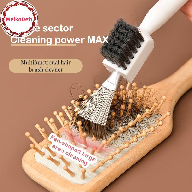 MeikoDeft 2 in1 หวีทําความสะอาดที่ละเอียดอ่อนทําความสะอาดแปรงผมหวีเครื่องมือทําความสะอาด Handle Embe