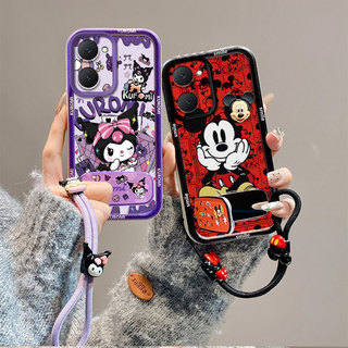 เคส For Vivo Y03 / Y18 / Y03T / Y18S / Y28S 5G tpu ใหม่ JMZJ สไตล์แฟชั่นแขวนสายกระจกขาตั้งเคสโทรศัพท์