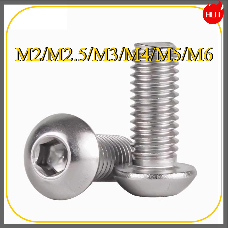 หัวจมกลม น็อต สกรู สแตนเลส 316 เกลียวมิล หยาบ  M2/M2.5/M3/M4/M5/M6 JFDP001-5 – โปรปัง