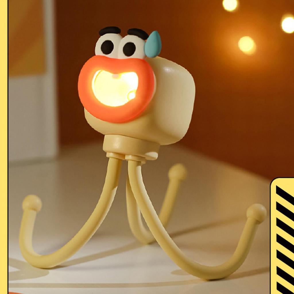 LED Octopus Night Light ที่วางโทรศัพท์ Night Light ตลกปรับขาตั้ง Night Light น่ารักผู้ถือโทรศัพท์ Ni