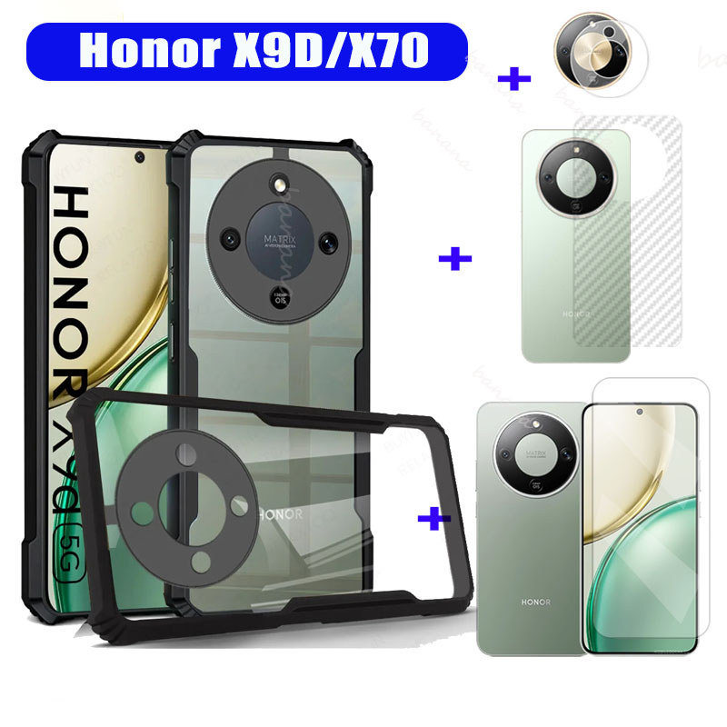Honor X9Dเคสโทรศัพท์กันกระแทกHonor X70 X7D X7B X7A X6B X6C X6Aกระจกนิรภัยป้องกันหน้าจอ+ฟิล์มเลนส์กล้