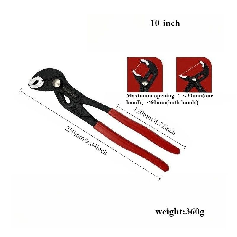คีมคอม้า 7 นิ้ว 10 นิ้ว ประแจจับท่อ เหล็ก CR-V รุ่นงานหนัก คีมปั๊มน้ำ แข็งแรง ทนทาน ซ่อมประปา พร้อมส่ง - รูปที่ 7