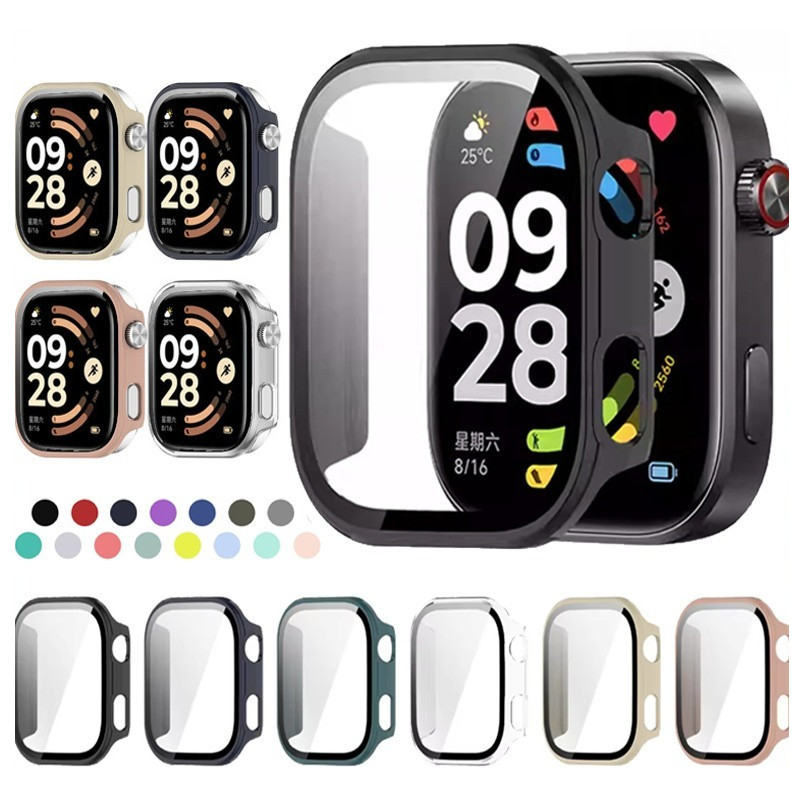 สมาร์ทวอท์ชป้องกันหน้าจอสําหรับ Redmi Watch 6 Matte Hard PC Case + กระจกนิรภัยสําหรับ Redmi watch6 ฝาครอบป้องกันเต็มรูปแบบกันชน