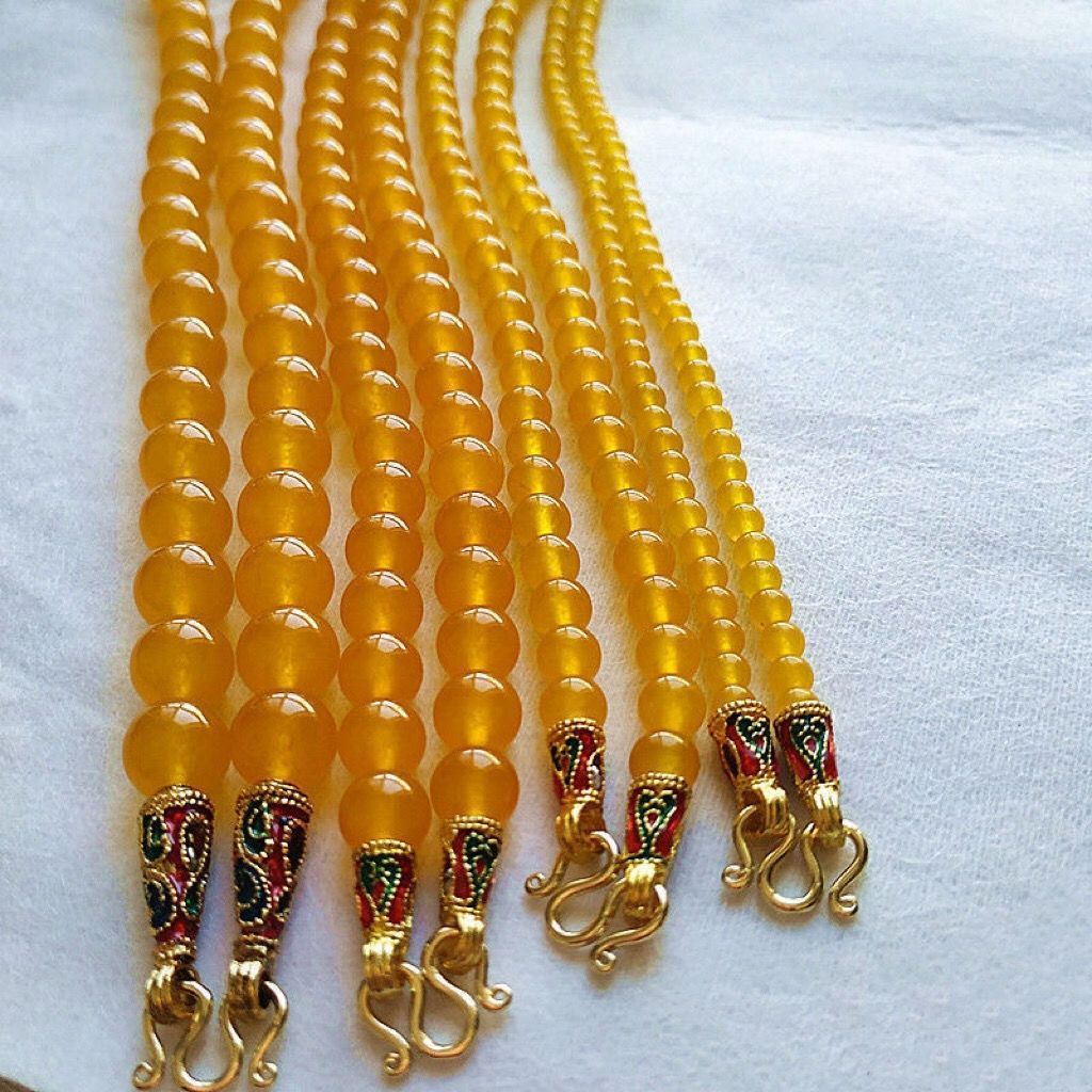 ธรรมชาติ Lucky Topaz Amulet CHAIN Amulet CHAIN Amulet แขวนสร้อยคอสีเหลืองทองลูกปัดคริสตัลแฟชั่นเครื่