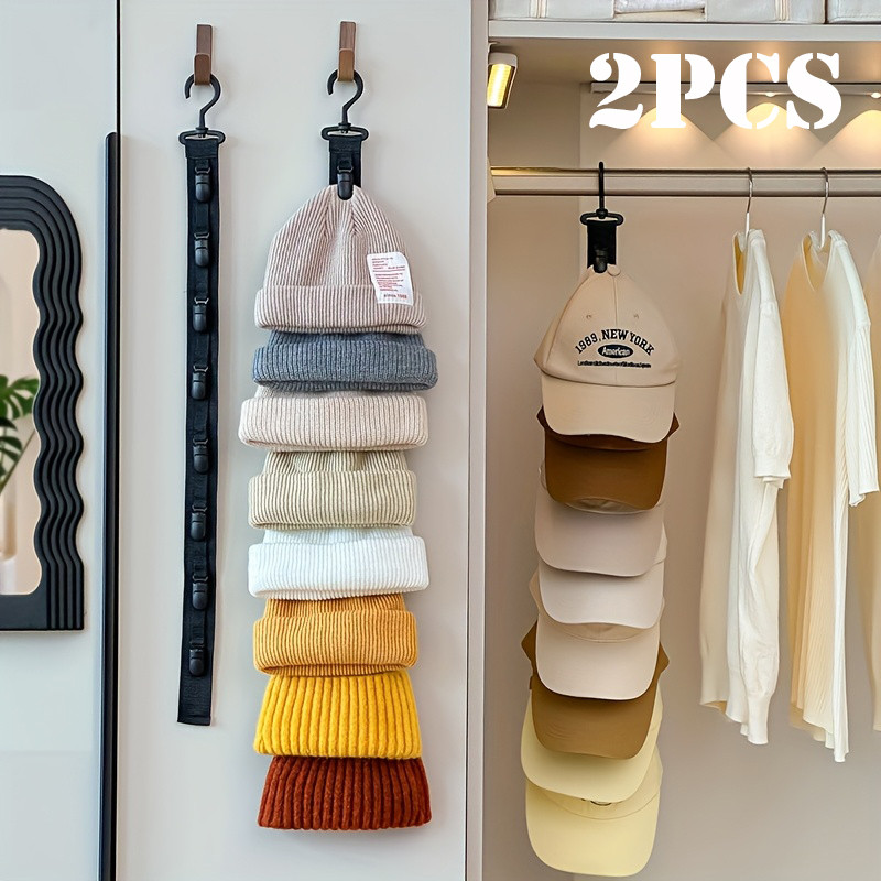 1/2 ชิ้นหมวกเก็บ 8 คลิปสามารถถือเบสบอลหมวกตะขอ Rack Organizer แขวนสําหรับประตูตู้เสื้อผ้าแขวนผนังผู้ถือ