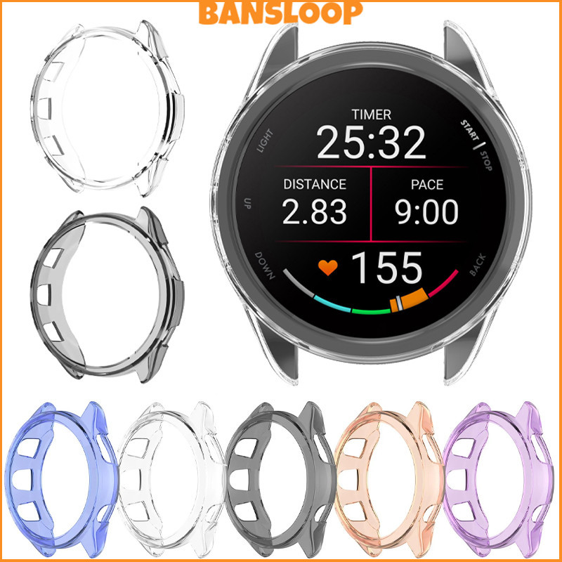 กรณี TPU โปร่งใส for Garmin Forerunner 165 / 165 Music for เปลือกป้องกันหน้าจออ่อนฝาครอบกันชน for Garmin Forerunner 165