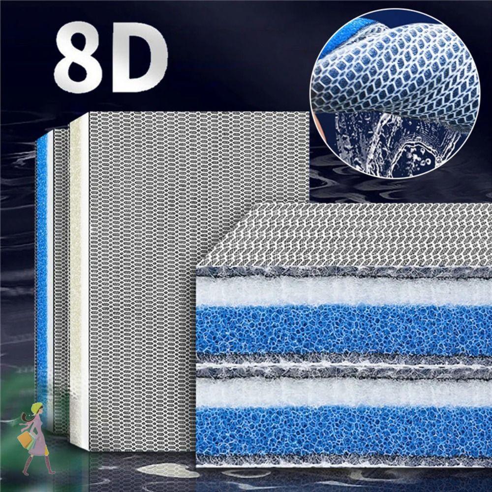 YGBG 1 ชิ้น Aquarium Filter ฟองน้ํา, High-Density 8D กรองชีวเคมี, 8 ชั้นผ้าฝ้ายฟองน้ําสําหรับบ่อปลา