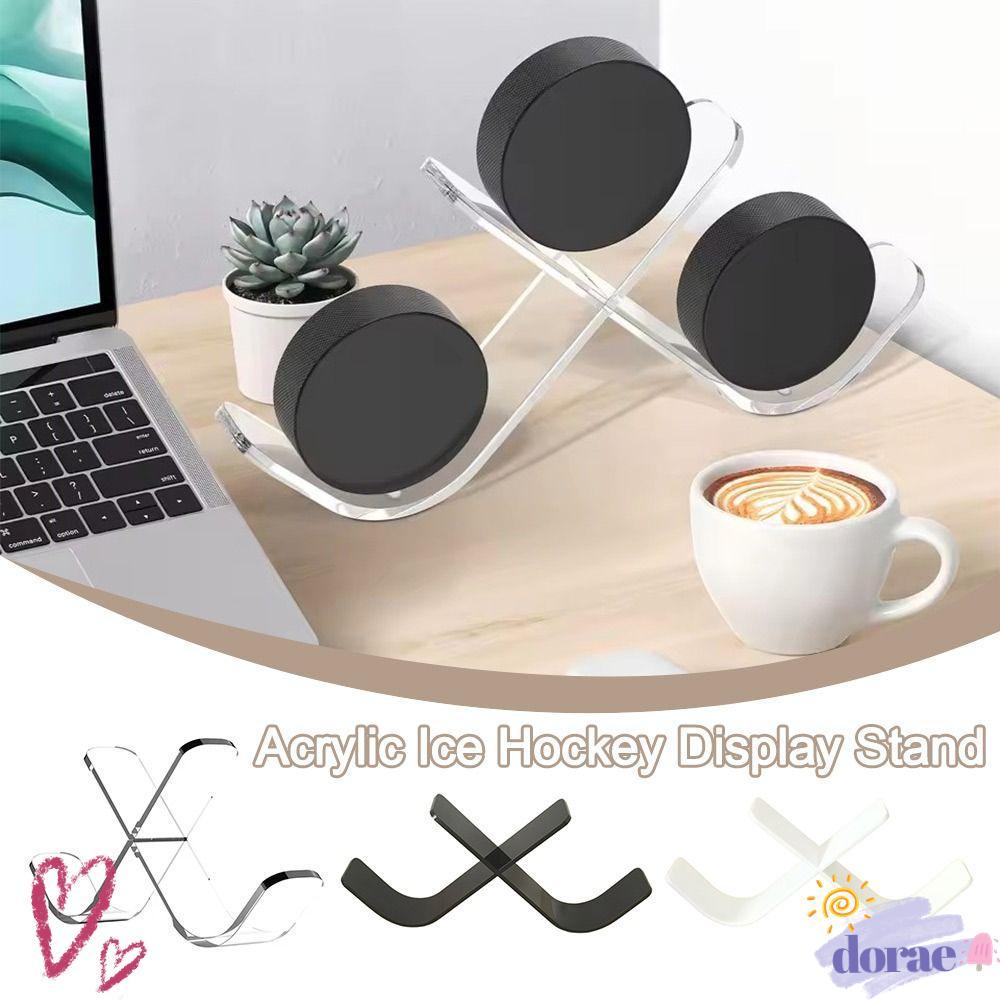 DORAE Ice Hockey Puck Display Stand Holder, Triple Transparent Hockey Puck Display,ตกแต่งของขวัญกีฬา