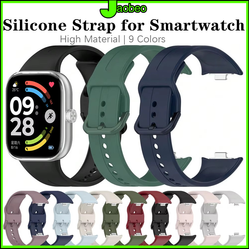 สาย Silicone กีฬาแบบนุ่ม for Redmi Watch 6 5 4 ยางดั้งเดิม สายนาฬิกาที่มีเข็มขัดแบบ สีเดียวกัน for Miband 10 9 8 Pro