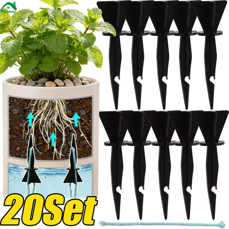 [HGB]5-20 ชิ้นพืช Self-Watering คอลัมน์พลาสติกอัตโนมัติชลประทาน Spikes | เทคโนโลยีการดูดซับการระบายน