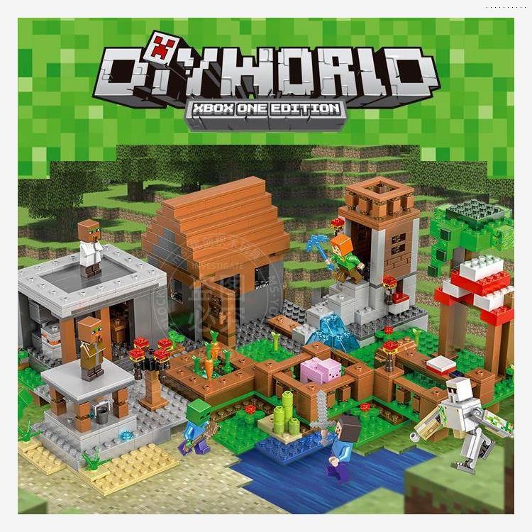 เลโก้ minecraft minecraft Annoying Villager Building Blocks ใหม่ Minecraft Calamity Villager Raider 